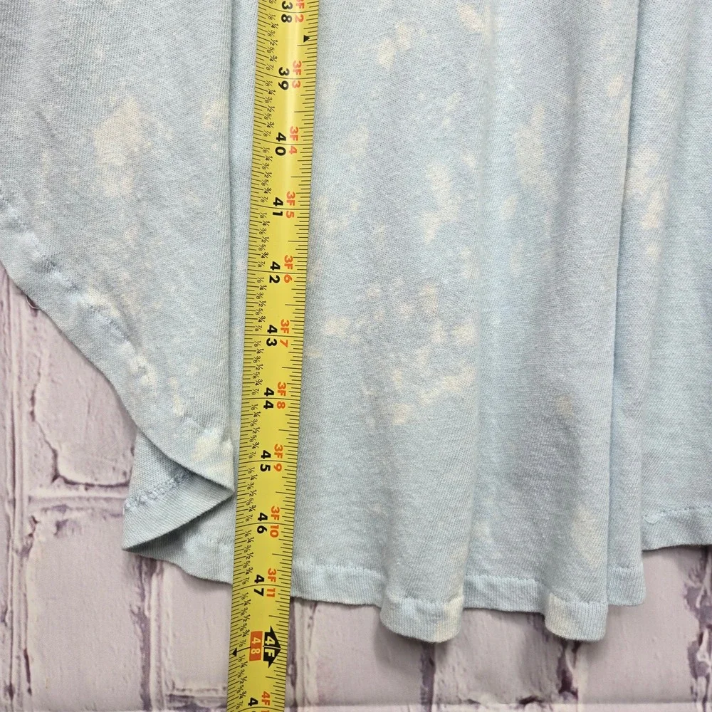 Y2K Free People Light Blue Acid Wash Lace Crochet Mini Sun Beachy Dress Women XS